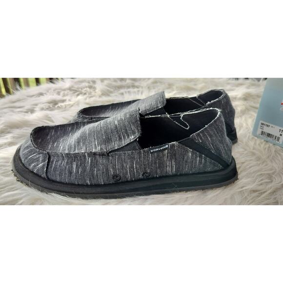 4028)Day Five Baja Black Marled Memory Foam Canvas Casual Slip On Shoes Sz US11 - Picture 3 of 9